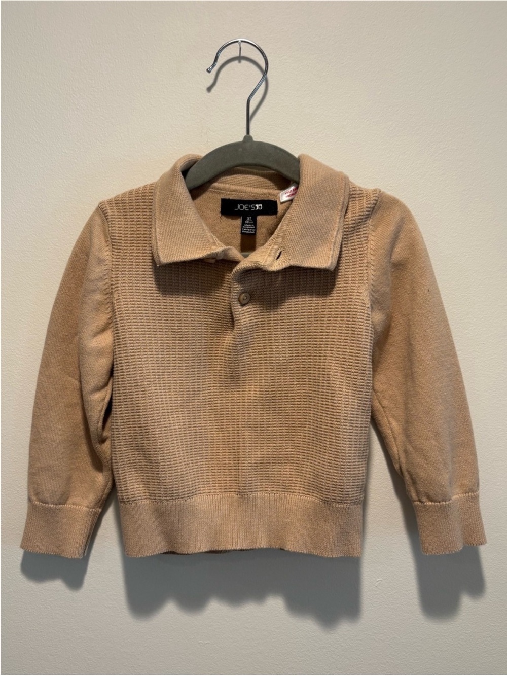 Joe's Jeans Tan Knit Polo Sweater - 3T